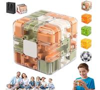 Large Labyrinth 3D Puzzle Maze Cube - Engaging Brain Teaser Toy, Magic 3D Maze Ball Cube for Anxiety Relief - Handheld MazeCube, Educational Focus Game Gift for Autism Kids & Teens (Green)