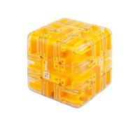 Large Labyrinth 3D-Puzzle Maze Cube - Engaging Brain Teaser Toy,Spatial Awareness Brain Training Toy for Stress Relief & Logic Development,Educational Focus Game Gift for Adults Teens(Yellow)