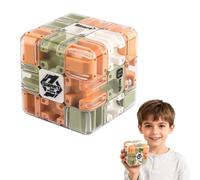 Large Labyrinth 3D Puzzle Maze Cube Engaging Brain Teaser Toy, Stress Relief Maze Puzzle Cube,Logic Development Education Sensory Toys Labyrinth Ball Game Gift for Kids Adults Color