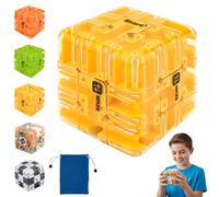 Large Labyrinth 3D Puzzles Maze Cube, 3D Magic Cube Maze Ball Puzzle, Spatial Awareness Brain Training Toy for Stress Relief & Logic Development, Educational Focus Game for Adults Teens (C)