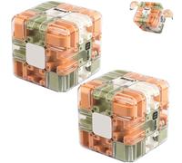 Large Labyrinth 3D Puzzles Maze Cube, 3D Magic Maze Ball & Cube Brain Teaser Toy, Stress Relief, Spatial Logic & IQ Challenge Game for Teens Adults (2PCS)