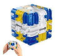 Large Labyrinth 3D Puzzles Maze Cube, Engaging Brain Teaser Toy, 3x3 Logical Challenge Maze Puzzle Cube Toy for Stress Relief & Logic Development, Educational Focus Game (Blue)