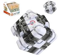 Large Labyrinth 3D Puzzles Maze Cube, Engaging Brain Teaser Toy, Spatial Awareness Brain Training Toy for Stocking Stuffer Gift (Gray, 3.34 * 3.34 * 3.34in/8.5 * 8.5 * 8.5cm)