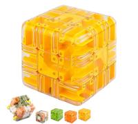 Large Labyrinth Maze Cube, Large 3D Labyrinth Cube Puzzle, Spatial Awareness Brain Training Toy for Stress Relief & Logic Development, Improve Spatial Recognition (Yellow)