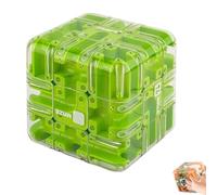 Large Labyrinth Puzzle Maze Cube - Engaging Brain Teaser Toy for Adults and Kids, Roller Ball Smart Spatial Cube Maze, Logic Puzzle, Stress Relief Fidget Cubes Educational Focus Game Gift(Green)