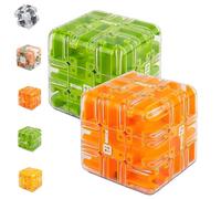 Large Labyrinth Puzzle Maze Cube - Engaging Brain Teaser Toy, Labyrinth Puzzle Cubes Interactive Maze Game, 3d Mazes Cube, High - Difficulty Puzzle for Kids and Adults (2pcs-A)