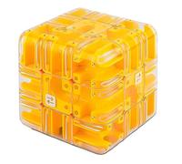 Large Labyrinth Puzzle Maze Cube - Engaging Brain Teaser Toy, Labyrinth Puzzle Cubes Interactive Maze Game, 3d Mazes Cube, High - Difficulty Puzzle for Kids and Adults (Yellow)