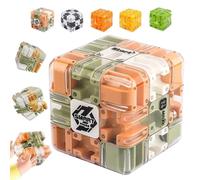 Large Labyrinth Puzzle Maze Cube - Engaging Brain Teaser Toy, Puzzle Maze Cube, Marble Magic 3x3 Challenge Mazes Ballf, Spatial Logic Puzzle for Kids and Adults (Mixing)