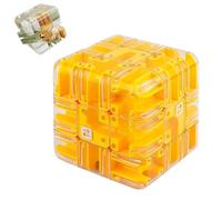 Large Labyrinth Puzzle Maze Cube - Engaging Teaser Toy,Spatial Awareness Training Toy for Logic Development,Educational Focus Game Gift for Adults (Yellow)