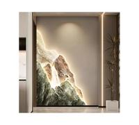 Large Landscape Wall Sculpture with LED Light, Flowing Water Art Decor, Plug-in Power Supply - Perfect for Wealth Inspiration, 50x70cm
