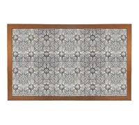 LARGE Lap Desk Tray: Beautiful Blue Grey Bean bag Padded Cushion Laptop Tray Table, also for Eating (Fleur Blue Wood Large)