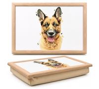 Large Lap Tray with Bean Bag Cushion in German Shepherd Design - Bean Bag Laptray for Eating, Breakfast in Bed & Laptop Use | Cushioned Lap Tray Gift for Dog Lovers