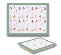 Large Lap Tray with Cushion in Cute Dogs Design - Lap Trays with Bean Bag Cushion for Dinner, Laptop, Food TV Cushioned Lap Tray by Great British Home