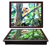 Large Lap Tray Wooden Climbing Cat On Tree Soft Padded Cushioned Bean Bag, Laptop, TV, Breakfast, Dinner, Food, Drink, Portable Lightweight Home Office Serving Tray