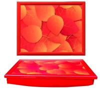 Large Lap Tray Wooden Soft Padded Cushioned Bean Bag Lap Autumn Leaves Breakfast Dinner Food TV Laptop Browsing Art Craft Drawing Home Office Serving Tray