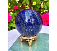 Large Lapis Lazuil Sphere - Gem Ball - Crystal Sphere - Carved Crystal Ball - Meditation Balls - Feng Shui Supplies - Wealth Stones and Crystals - Home Office Desk Decor Gemstone Sphere