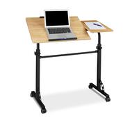Large laptop desk Mobile Workstation Ergonomic 4 Wheels Rolling Laptop Desk