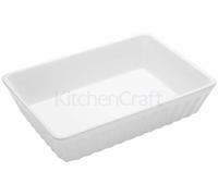 Large Lasagne Baking Dish- Kitchen Craft Traditional White Stoneware Oven Proof