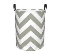 Large Laundry Basket, Gray Chevrons Zig Zag Pattern Collapsible Laundry Hamper Dirty Clothes Washing Bin for College Dorm Storage Essentials