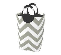 Large Laundry Basket, Gray Chevrons Zig Zag Pattern Collapsible Laundry Hamper Dirty Clothes Washing Bin for College Dorm Storage Essentials