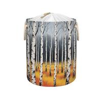 Large Laundry Basket Hamper - Autumn Birch Tree Forest 58L Collapsible Storage Bin for Kids Toys, Blankets, Dirty Clothes, Tall Baby Nursery Hamper for Bathroom, Bedroom Decor, Gift Basket