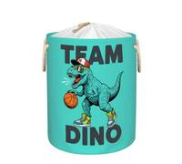 Large Laundry Basket Hamper - Dino Basketball Collapsible Storage Bin for Dirty Clothes, Kids Toys, Blankets, 58L Tall Baby Nursery Hamper for Bathroom, Bedroom Decor, Gift Basket
