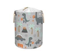 Large Laundry Basket Hamper - Dinosaur Basketball Collapsible Storage Bin for Dirty Clothes, Kids Toys, Blankets, 58L Tall Baby Nursery Hamper for Bathroom, Bedroom Decor, Gift Basket