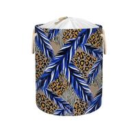 Large Laundry Basket Hamper - Leopard Zebra Stripes Collapsible Storage Bin for Kids Toys, Blankets, Dirty Clothes, Tall 58L Baby Nursery Hamper for Bathroom, Bedroom Decor, Gift Basket