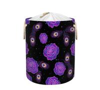 Large Laundry Basket Hamper - Peacock Feather Rose Collapsible Storage Bin for Dirty Clothes, Kids Toys, Blankets, 58L Tall Baby Nursery Hamper for Bathroom, Bedroom Decor, Gift Basket