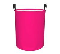 Large Laundry Basket, Hot Pink Soild Color Soft Collapsible Laundry Hamper Dirty Clothes Washing Bin for College Dorm Storage Essentials 15.7" x 19.6"