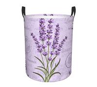 Large Laundry Basket Lavender Stamp Laundry Hamper Freestanding Tall Clothes Hamper Foldable Washing Bin Clothes Bag Collapsible Clothes Hamper for Laundry, Bedroom, Dorm