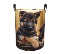Large Laundry Basket Little german shepherd dog Laundry Hamper Freestanding Tall Clothes Hamper Foldable Washing Bin Clothes Bag Collapsible Clothes Hamper for Laundry, Bedroom, Dorm