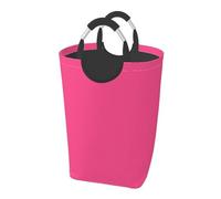 Large Laundry Basket, Plain Color Rose Hot Pink Collapsible Laundry Hamper Dirty Clothes Washing Bin for College Dorm Storage Essentials