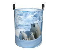 Large Laundry Basket polar bear Washing Basket Collapsible Storage Basket Freestanding Tall Clothes Hamper Foldable Washing Bin for Toys Bedroom