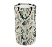 Large Laundry Basket Sage Green Eucalyptus Leaves Dirty Clothes Hamper Collapsible Waterproof Laundry Hamper with Handles Freestanding Toy Blanket Storage Basket for Bedroom Bathroom