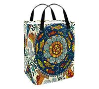 Large Laundry Basket Waterproof Freestanding Laundry Hamper for Clothes in the Dorm and Family Abstract Mandala Colourful