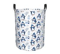 Large Laundry Basket with Handles - Cute Snowman Penguin Print Baby Kids Nursery Dirty Clothes Laundry Hamper for Bedroom Aesthetic