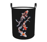 Large Laundry Basket with Handles - Kids Baby Dirty Clothes Laundry Hamper for Tricolor Koi Fish Trio Bedroom Aesthetic
