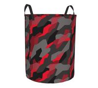 Large Laundry Basket with Handles - Red Grey Black Camouflage Baby Kids Dirty Clothes Laundry Hamper
