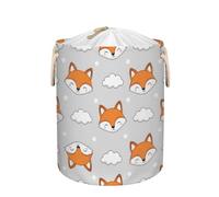 Large Laundry Hamper Basket - Cute Fox Cloud 58L Collapsible Storage Bin for Blankets, Kids Toys, Dirty Clothes, Tall Baby Nursery Hamper for Bathroom, Bedroom Decor, Gift Basket