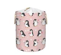 Large Laundry Hamper Basket - Cute Penguin 58L Collapsible Storage Bin for Blankets, Kids Toys, Dirty Clothes, Tall Baby Nursery Hamper for Bathroom, Bedroom Decor, Gift Basket