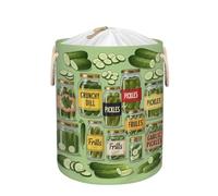 Large Laundry Hamper Basket - Dill Pickle Jar 58L Collapsible Storage Bin for Blankets, Kids Toys, Dirty Clothes, Tall Baby Nursery Hamper for Bathroom, Bedroom Decor, Gift Basket