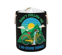 Large Laundry Hamper Basket - Don't Follow Me 58L Collapsible Storage Bin for Blankets, Kids Toys, Dirty Clothes, Tall Baby Nursery Hamper for Bathroom, Bedroom Decor, Gift Basket