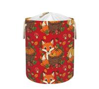 Large Laundry Hamper Basket - Fall Fox Pumpkin 58L Collapsible Storage Bin for Blankets, Kids Toys, Dirty Clothes, Tall Baby Nursery Hamper for Bathroom, Bedroom Decor, Gift Basket
