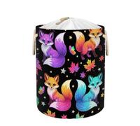 Large Laundry Hamper Basket - Fox Butterfly Fall Leaves 58L Collapsible Storage Bin for Blankets, Kids Toys, Dirty Clothes, Tall Baby Nursery Hamper for Bathroom, Bedroom Decor, Gift Basket