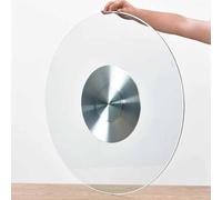 Large Lazy Susan Dining Table Clear Turntable, Restaurant Serving Plate 20" 24" 27" 31" 35" 39" in Tempered Glass, 360° Rotating Tray with Bearing Smooth Swivel (Size : 60cm/24)