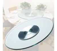 Large Lazy Susan for Dining Table 24inch 36inch 30inch Tempered Glass Rotating Tray, Round Serving Plate Smooth Swivel (Size : 100cm/39inch)