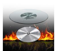 Large Lazy Susan Turntable, Tempered Glass Rotating Serving Plate, Round Tabletop Tray Smooth Spin for Dining, Kitchen, Party