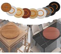 Large Lazy Susan Wood Revolving Plate, 360° Swivel Turntable for Dining Table, Rotating Service Tray with Bearing Base, Ideal Kitchen Accessory
