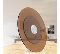 Large Lazy Turntable 24" 28" Tempered Glass Rotating Serving Tray For Dining Table, 360° Rotating Tray Brown Serving Plate Perfect For Family Gatherings, Banquets, Weddings